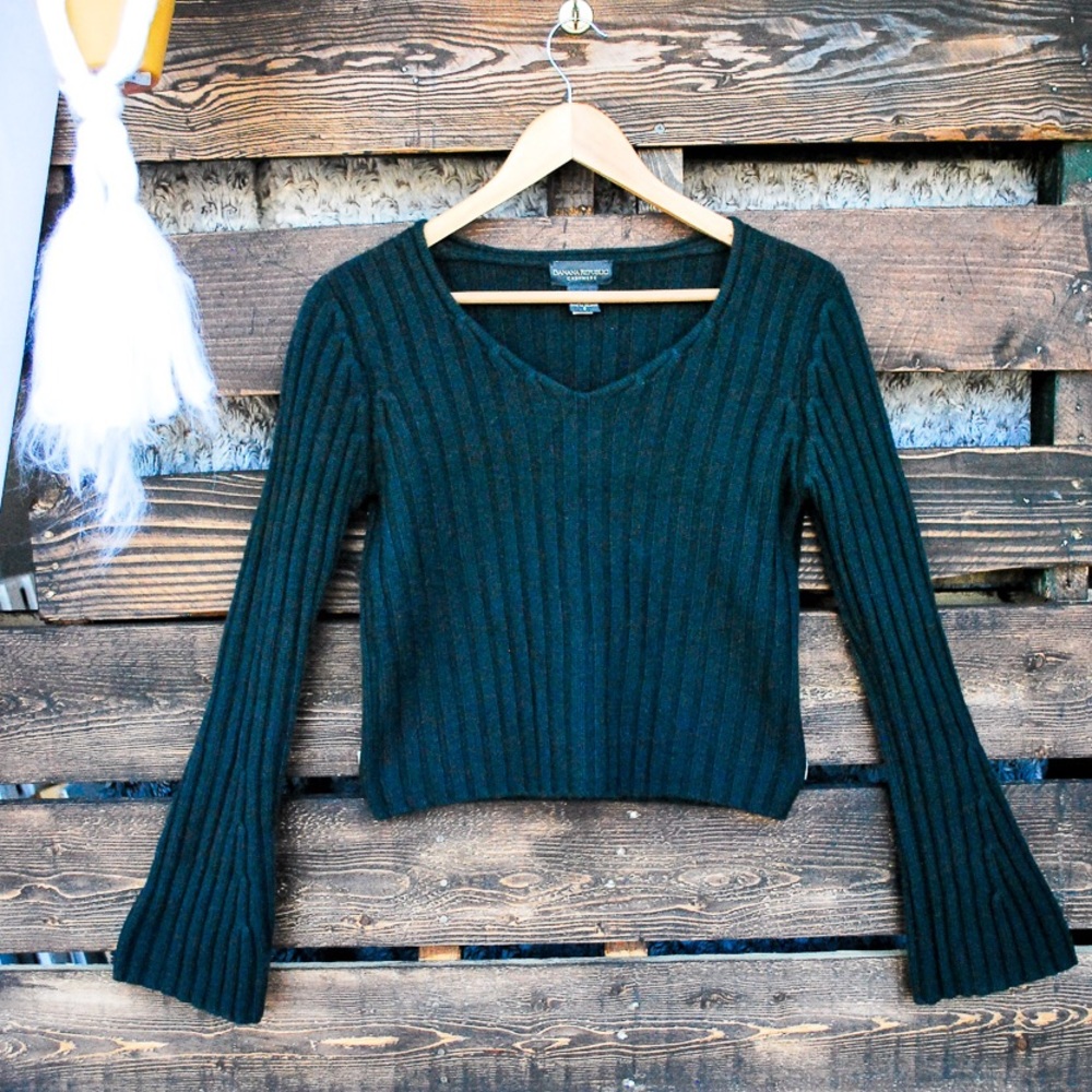 Banana Republic Green Cashmere Sweater Crop (I2)
